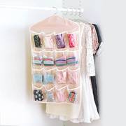 16格挂式收纳袋衣柜墙壁透明挂兜衣橱储物袋门，后墙上布艺收纳挂袋