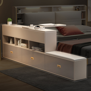 现代简约卧室床边书柜储物柜子多功能床头置物柜床边窄夹缝长条柜
