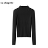 拉夏贝尔/La Chapelle设计感半高领针织衫女秋冬款短款打底衫毛衣