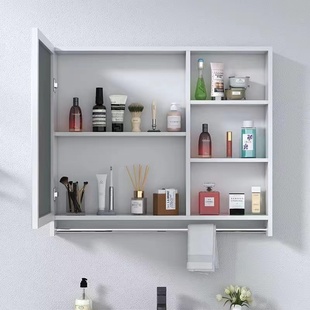 太空铝浴室柜镜柜组合洗手间，单独收纳盒镜箱卫生间挂墙式储物镜子