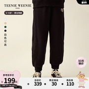 TeenieWeenie Kids小熊童装男女童23年秋季纯色内里抓绒运动卫裤