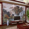 沙发客厅墙布壁纸中式大型壁画办公室背景墙纸，山水画电视影视墙画
