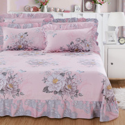 全棉斜纹裸睡床单2.5米x2.7米床单件纯棉，双人印花2.0m床韩式
