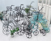 欧式铁艺自行车花架多层室内室外做旧单车，户外花园落地式花盆架