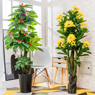 发财树绿植假树仿真植物盆栽大型客厅落地室内装饰摆件塑料花盆景
