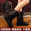 老北京布靴女春季中国风单靴平跟民族风，靴子绣花鞋千层底古风布鞋