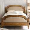 美式实木床双人床1.8米乡村复古橡木床卧室1.5布艺床雕花原木家具