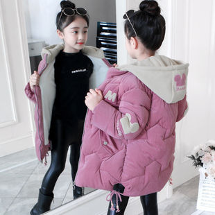 女童棉袄套装冬款2023韩版儿童冬季加厚外套棉衣女宝宝中长款