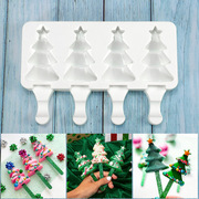 圣诞树雪糕模具星星冰淇淋家用硅胶磨具卡通自制DIY冰棍模具