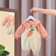 婴儿衣服春季男女宝宝洋气卡通，背带裤1岁10个月2儿童衣服春秋套装