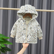 男童棉服加绒加厚2儿童棉袄冬季婴儿夹棉外套小童1岁宝宝冬装棉衣