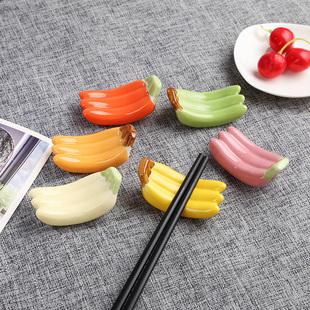 日式ZAKKA水果筷子架寿司酒店餐厅摆台 家用陶瓷香蕉工艺品小摆件