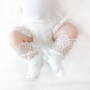 春夏儿童长筒蕾丝袜网眼袜子 女宝宝婴儿透气松口公主中筒袜