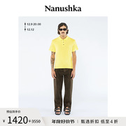 甄选折扣NANUSHKA ZAMIR 男士亮黄色羊毛针织polo衫衬衫上衣