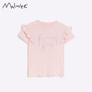 粉红纯棉女童短袖t恤夏季儿童圆领打底衫童装女宝宝洋气上衣潮流