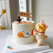维尼熊生日蛋糕装饰摆件，创意公主女神可爱卡通，小熊儿童烘焙配件