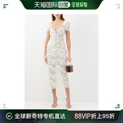 香港直邮潮奢 Self-Portrait 女士cord-lace 水晶装饰中长连衣裙