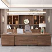 新中式实木大班台椅组合现代老板办公桌中式大班桌乌金木办公家具