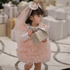 2024韩版公主裙女童连衣裙洋气，百天周岁礼服婚纱，表演裙走秀花童裙