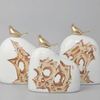 创意客厅陶瓷摆件三件套工艺品摆设 家居j样板房玄关软装饰品铜鸟