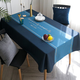 北欧简约餐桌布轻奢高级感布艺棉麻餐桌台布长方形茶几桌布防水