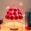 创意玫瑰花台灯现代简约卧室婚房装饰气氛灯北欧风，温馨浪漫床头灯