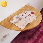 实木壁折叠桌餐桌连壁桌壁挂桌挂墙桌木质半圆形连墙上桌书桌