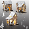 跨境小房子摆件发光小夜灯雪景小木屋圣诞节女生礼物小屋模型