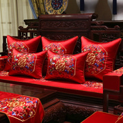 红木沙发坐垫中式刺绣实木家具，椅子垫罗汉床五件套中国风防滑座垫
