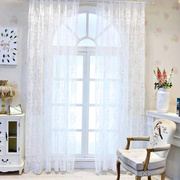 欧式现代窗纱白色蕾丝窗帘纱帘布料卧室客厅飘窗阳台蕾丝布料