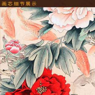 速发九鱼图富贵有余风水，画芙蓉鱼鲤鱼，荷花书房玄关装饰画卷轴