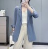 韩版小西装外套女七分袖气质雪纺上衣2023年夏季防晒薄款西服