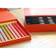 瓷炻 彩虹色筷子勺子汤勺 家用十双装筷子礼盒勺子礼物