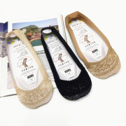 夏季薄款韩国进口袜，子女袜浅口隐形船袜棉底蕾丝全硅胶防滑船袜