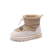 女童雪地靴2023冬季儿童鞋子男童防滑保暖棉鞋小女孩加绒短靴