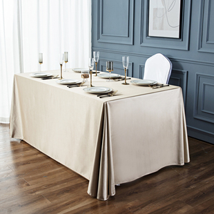 桌布定制会议室酒店餐桌，台布长方形甜品台布置白色，高级感超大桌布