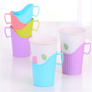塑料杯托一次性纸杯杯托，办公杯架杯套加厚隔热茶托，防烫手纸杯子套