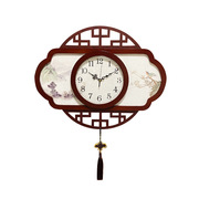 新中式古典木挂钟客厅复古中国风钟表家用静音，时钟创意石艺术(石艺术)英钟
