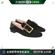 香港直邮bally巴利女士，时尚反皮金属方扣低跟乐福鞋皮鞋622818