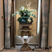轻奢复古欧式落地大花瓶客厅干花插花装饰摆件北欧美式家居仿真花