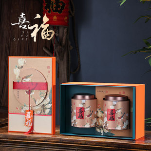 国风茶叶铁罐包装盒红茶绿茶，通用半斤一斤装茶叶礼盒空盒定制