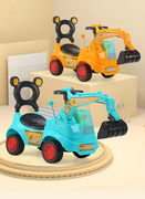 塑料电动遥控挖机带声光音乐，挖土机挖掘机工程车玩具车车可坐玩具