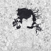 A766花与少女人物头像画像人像黑白手绘线条画线描画绘画练习素材