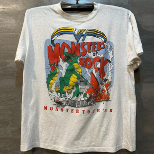 Monsters Of Rock老牌金属摇滚乐队周边短袖vintage美式复古T恤男
