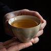 兮元记豆黄汝窑主人杯家用可养开片茶杯陶瓷个人专用泡茶品茗杯功