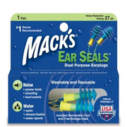 美国mack'searseals硅胶，游泳耳塞带绳防水防噪音earplugs