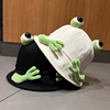 可爱青蛙渔夫帽女春夏亲子款，出游百搭防晒遮阳帽日系甜美卡通盆帽