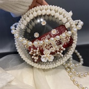 手工编织串珠包diy材料包泫雅款斜挎手提圆形透明珍珠包成品礼物