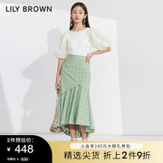 LILY BROWN春夏款 纯色仙泡泡袖修身针织打底衫LWNT221102