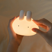 丸子兔小夜灯USB充电调光拍拍硅胶灯led可爱卡通萌兔子可定时台灯